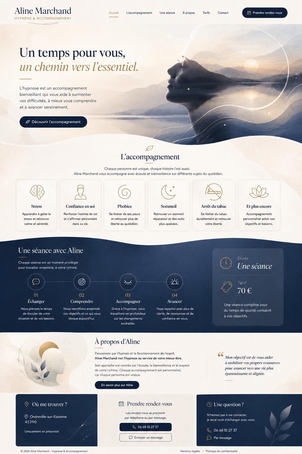 Site Aline Marchand — Hypnose & Accompagnement
